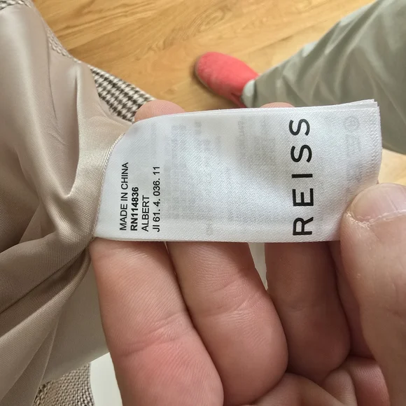 Reiss Men's Doubel Breasted Houndstooth Blazer - Picture 4 of 4